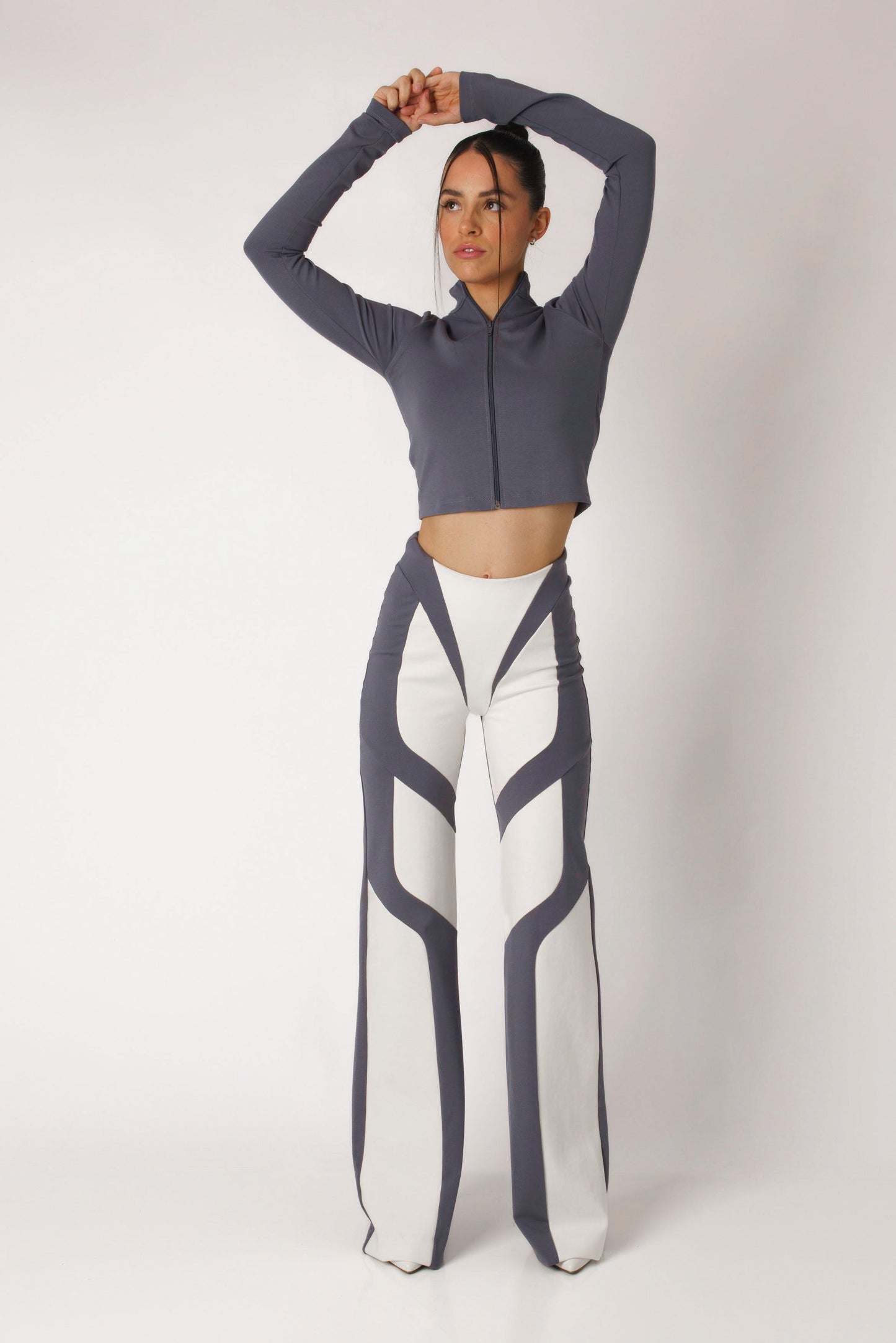 Long Sleeve Ponte Zip-Up
