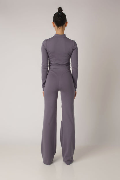 Long Sleeve Ponte Zip-Up