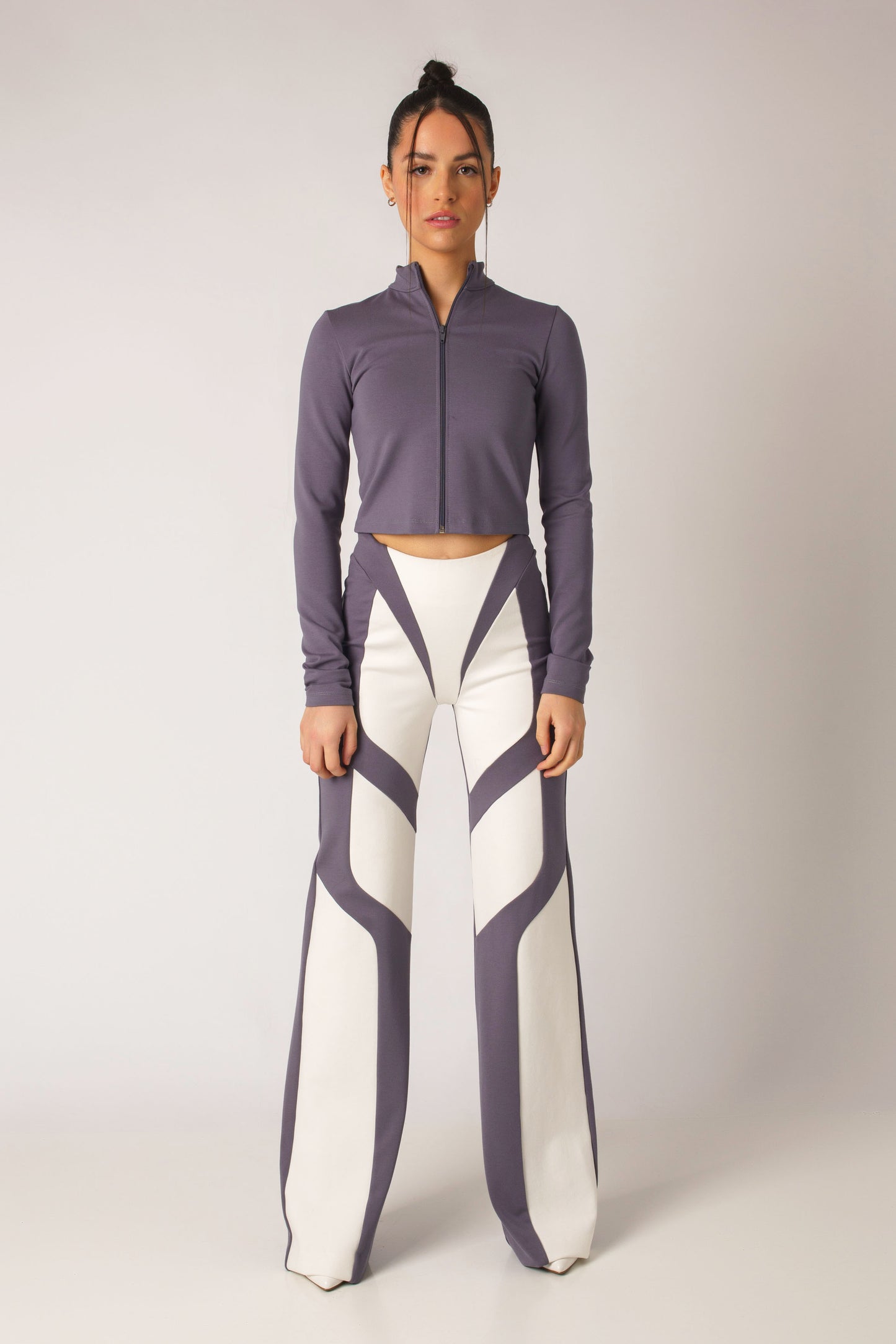 Long Sleeve Ponte Zip-Up